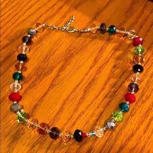 Glass bead crystal cut necklace